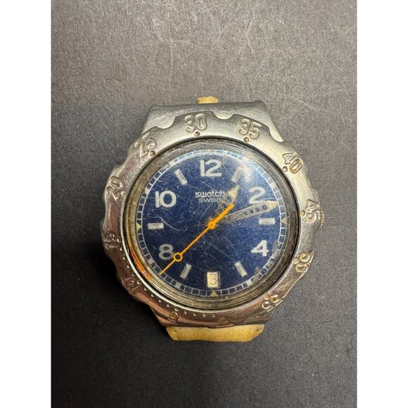 Vintage Swatch IRONY Scuba YDS402 Water Reflex Blue Dial Steel Date No Band main image 4